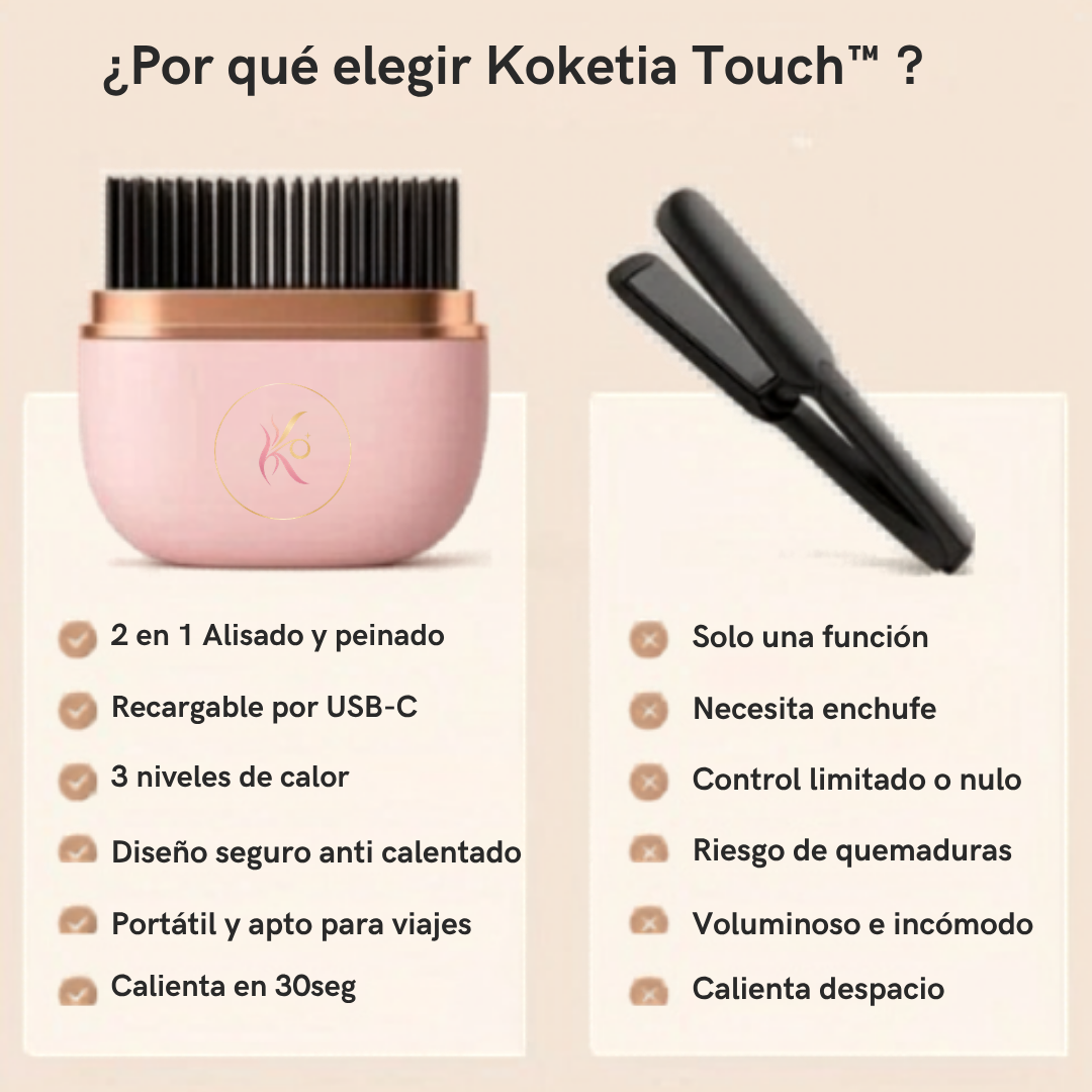 Koketia Touch™ Mini Peine Alisador Portátil